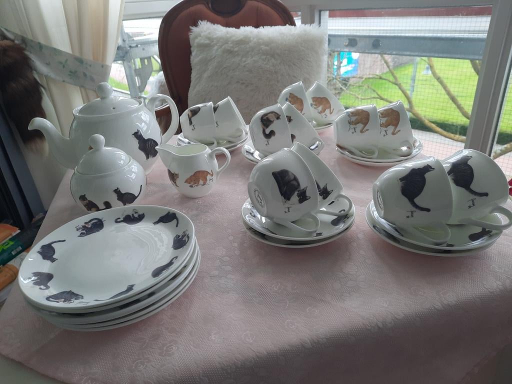 Mooi servies van Francien katten, Ophalen, Overige typen, Zo goed als nieuw, Overige stijlen