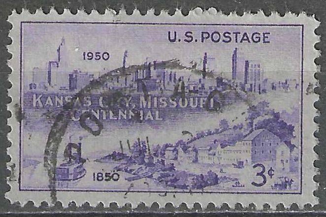 USA 1950 - Yvert 545 - Kansas City in 1850 en 1950 (ST), Verzenden, Gestempeld, Noord-Amerika