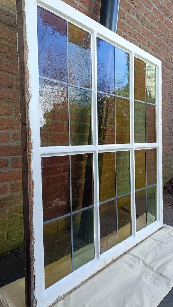 Glas in Lood Kozijnen (2 stuks nog aanwezig), Ophalen, Gevelraam of Ruit, Glas in lood, 120 tot 160 cm