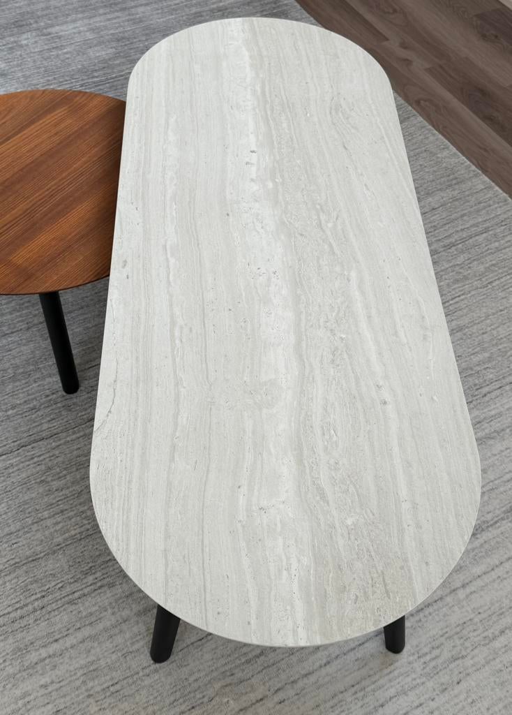 Leolux salontafelset Rolan, Ophalen, 100 tot 150 cm, Nieuw, 50 tot 100 cm