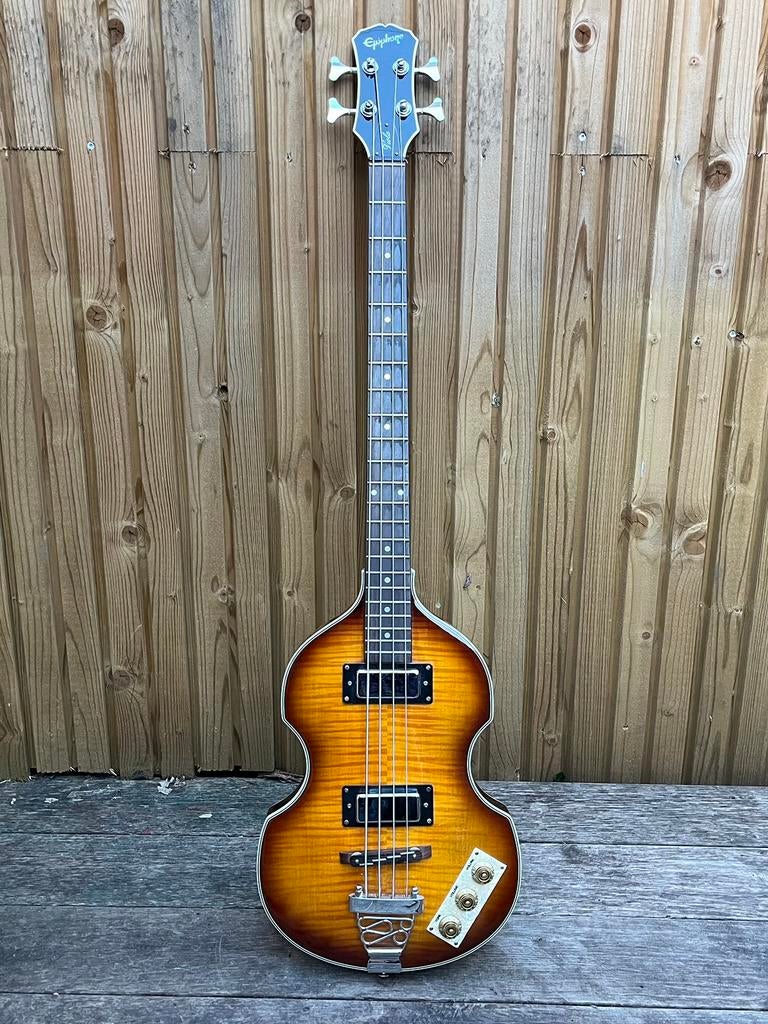 Epiphone Viola Bass basgitaar, Verzenden, Gebruikt, Semi-akoestisch