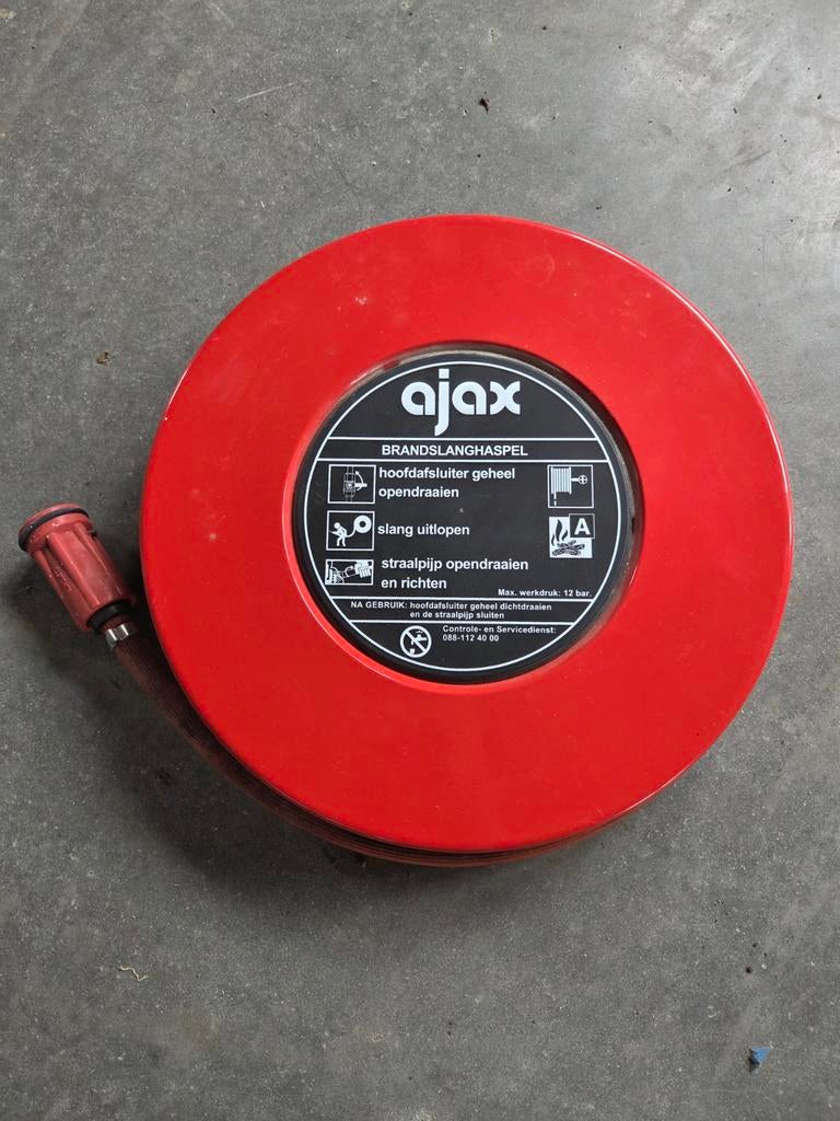 Ajax Brandslanghaspel 15m, Huis en Inrichting, Brandblussers en Brandkasten, Ophalen, Zo goed als nieuw