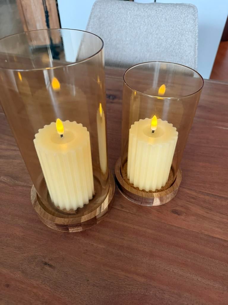 2 Windlichten Xenos samen 9 Euro, Ophalen, Gebruikt, Overige materialen, Minder dan 25 cm