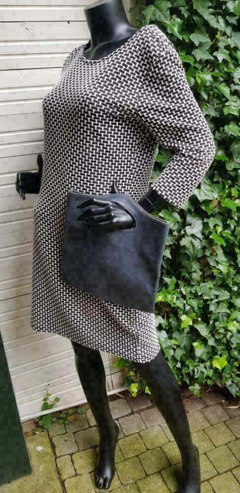 F293 MUZO handtas / mini shopper blauwgrijs kunstleder, Ophalen of Verzenden, -, -, -