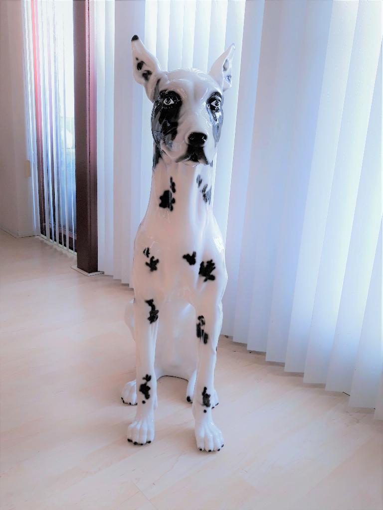 levensecht vintage porseleinen beeld Deense Dog - 93 cm, Ophalen