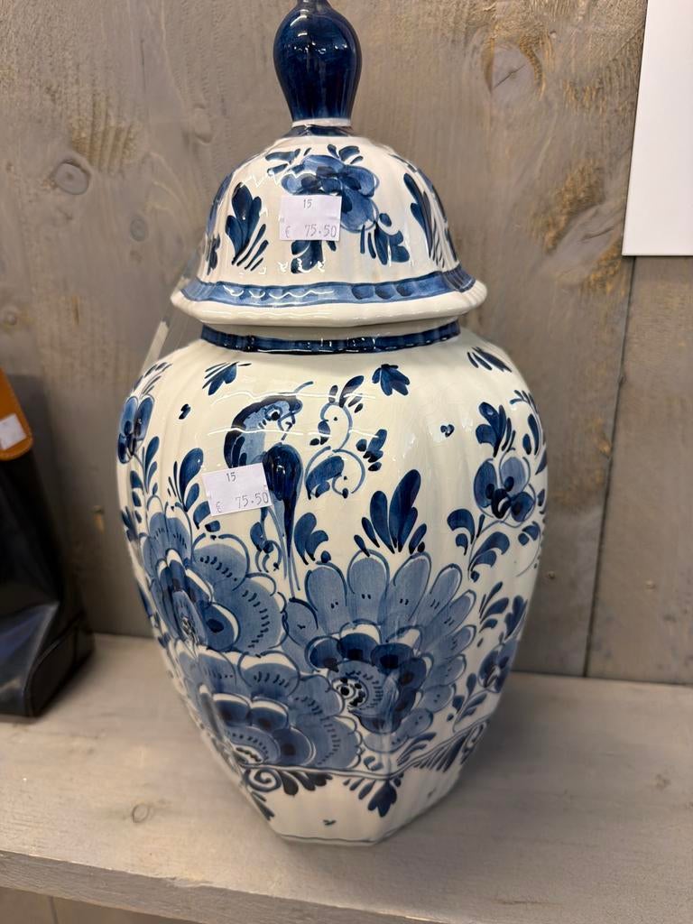 Delfts Blauwe Gemberpot met Deksel, Ophalen