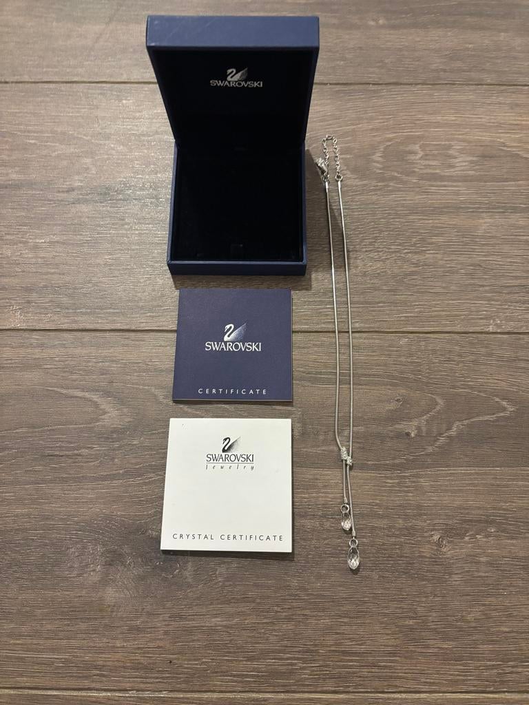 Swarovski Kristal drop Y ketting, Sieraden, Tassen en Uiterlijk, Kettingen, Met kristal, Overige materialen, Gebruikt, Verzenden