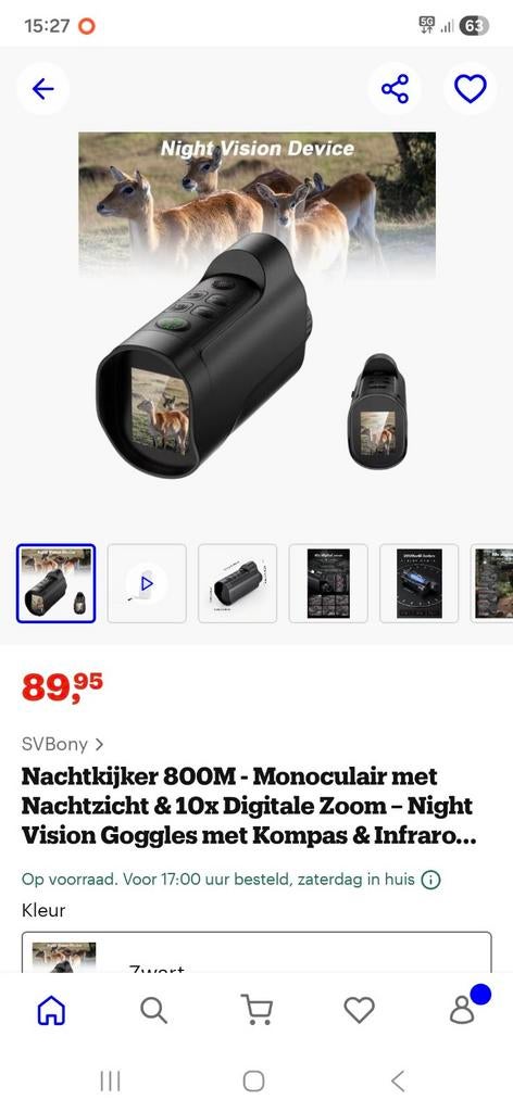 Nachtkijker 800M Monoculair met Nachtzicht, Gebruikt, Overige typen, Ophalen of Verzenden, Nachtkijker