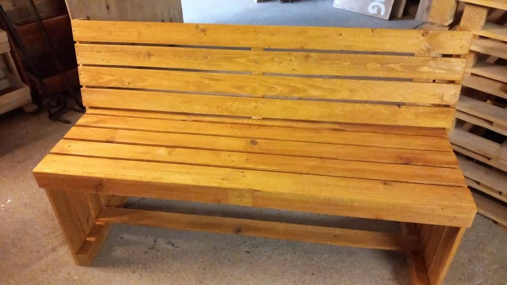 2 zits Buitenbank gemaakt van pallethout, Tuin en Terras, Ophalen, Nieuw, Hout