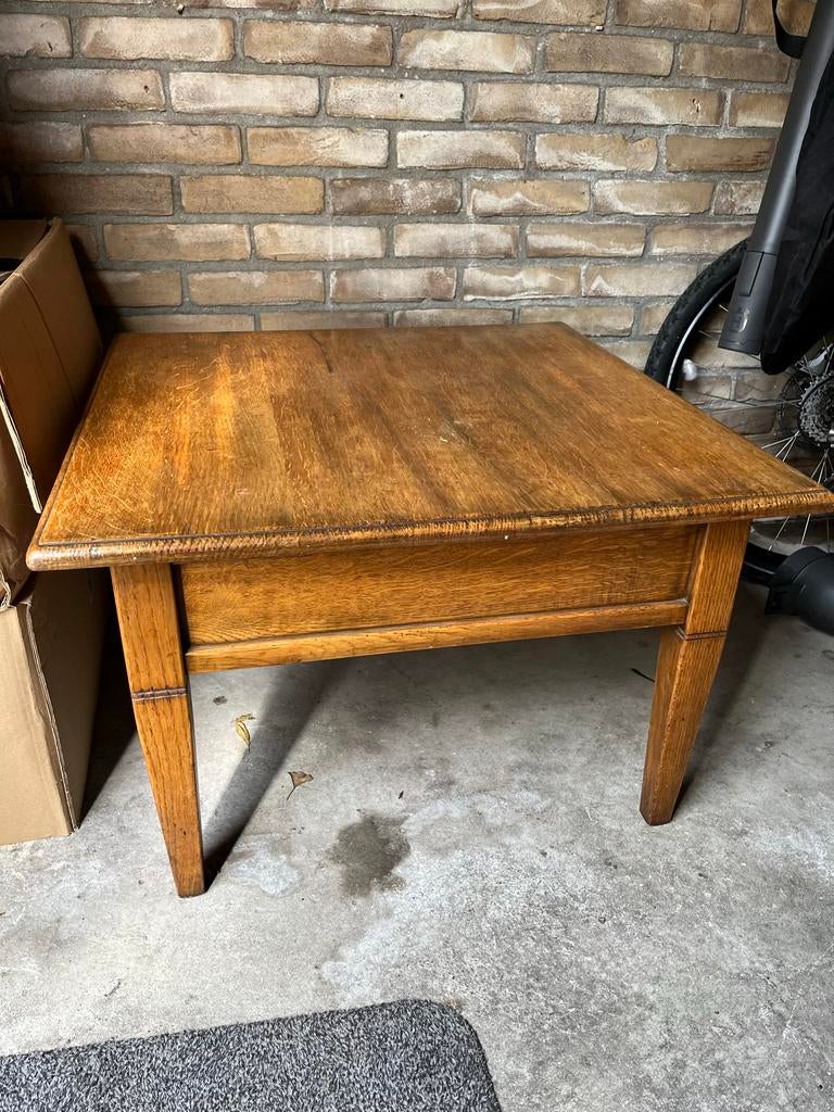Houten bijzettafel / salontafel 70x70, Ophalen, Minder dan 45 cm, Gebruikt, Vierkant