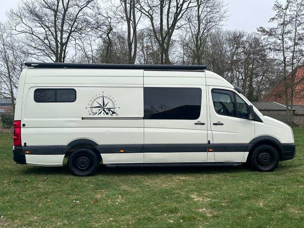 Volkswagen Crafter buscamper (2010) met 4 zitplaatsen, Buscamper of Camperbus, Luifel, Volkswagen, Tot en met 2