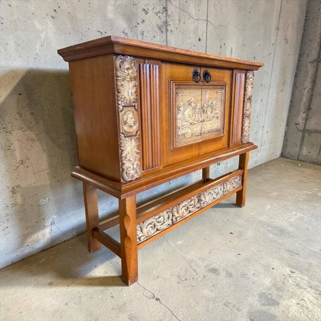 Vintage houten breughel kast / dressoir, Ophalen, Gebruikt, 50 tot 70 cm, 105 cm of meer