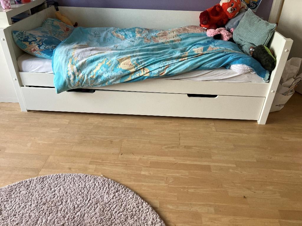 Eenpersoonsbed met opberglade, Huis en Inrichting, Ophalen, Gebruikt, 90 cm, Eenpersoons