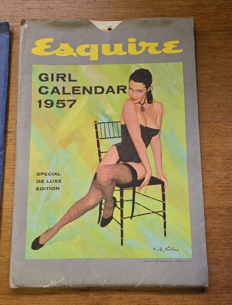 Oude playboy kalenders 1957 en 1960 pin-up, Diversen, Kalenders, Ophalen of Verzenden, Zo goed als nieuw, X, Maandkalender