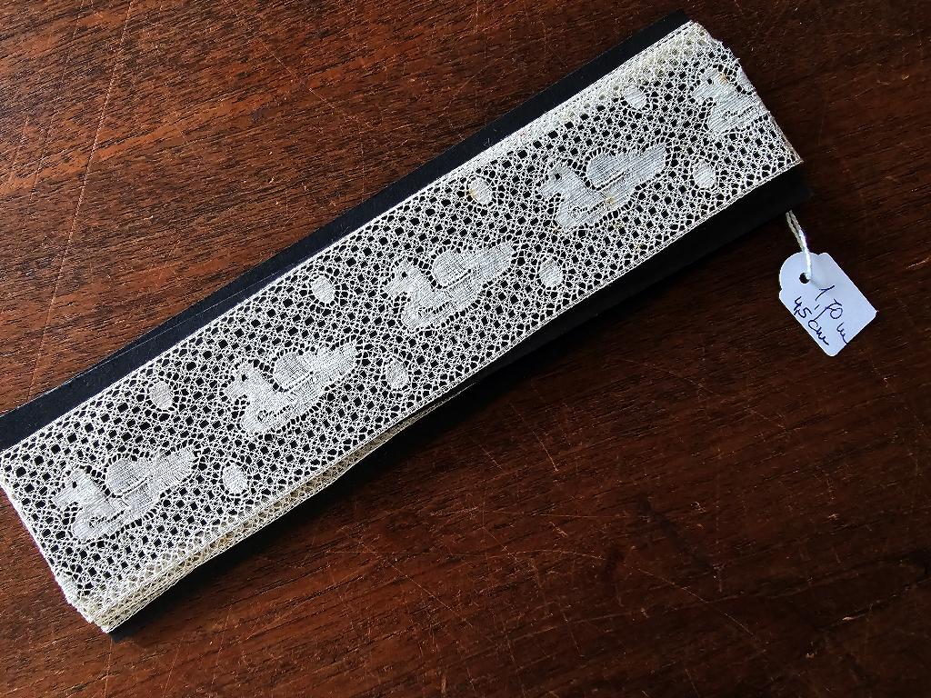 Oud geklost KANT 1,70 meter lang, 4,5 cm breed eendjes nr.62, Ophalen of Verzenden, Nieuw, Kant