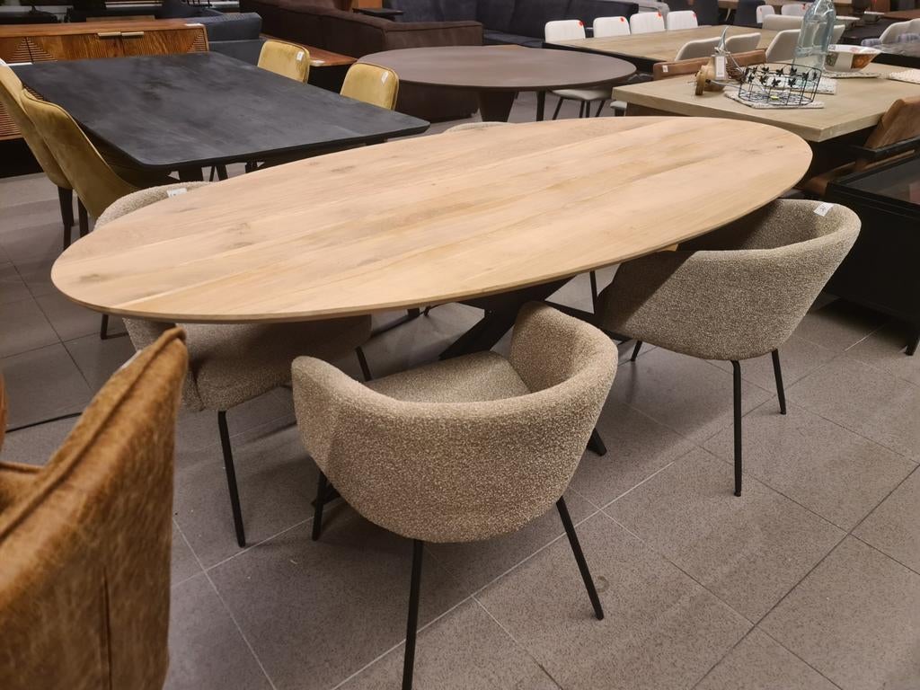 Nieuwe eettafel ferris ovaal 240x110cm eikenhout €545, Ophalen, ., Nieuw, .