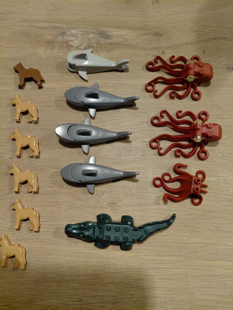 LEGO Dierenfiguren: Honden, Haaien, Krokodil, Octopussen, Ophalen of Verzenden, Gebruikt