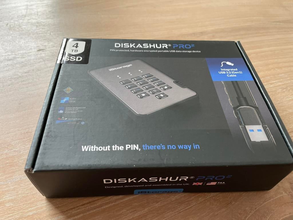 iStorage Diskashur pro2 4tb SSD, Computers en Software, Harde schijven, SSD, Nieuw, Ophalen of Verzenden, 4tb
