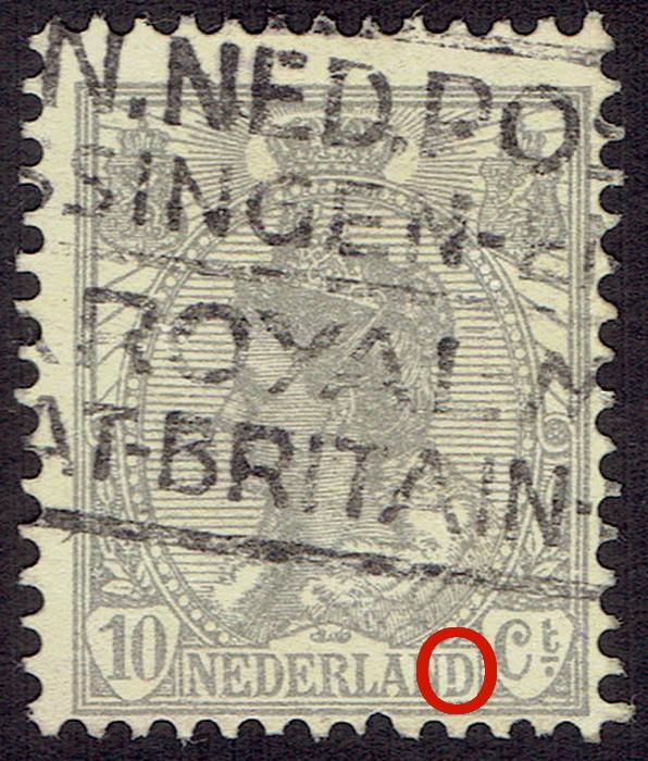 Nederland 1922, Koningin Wilhelmina, 10 cent, plaatfout, Postzegels en Munten, Postzegels | Nederland, Verzenden, T/m 1940, Gestempeld