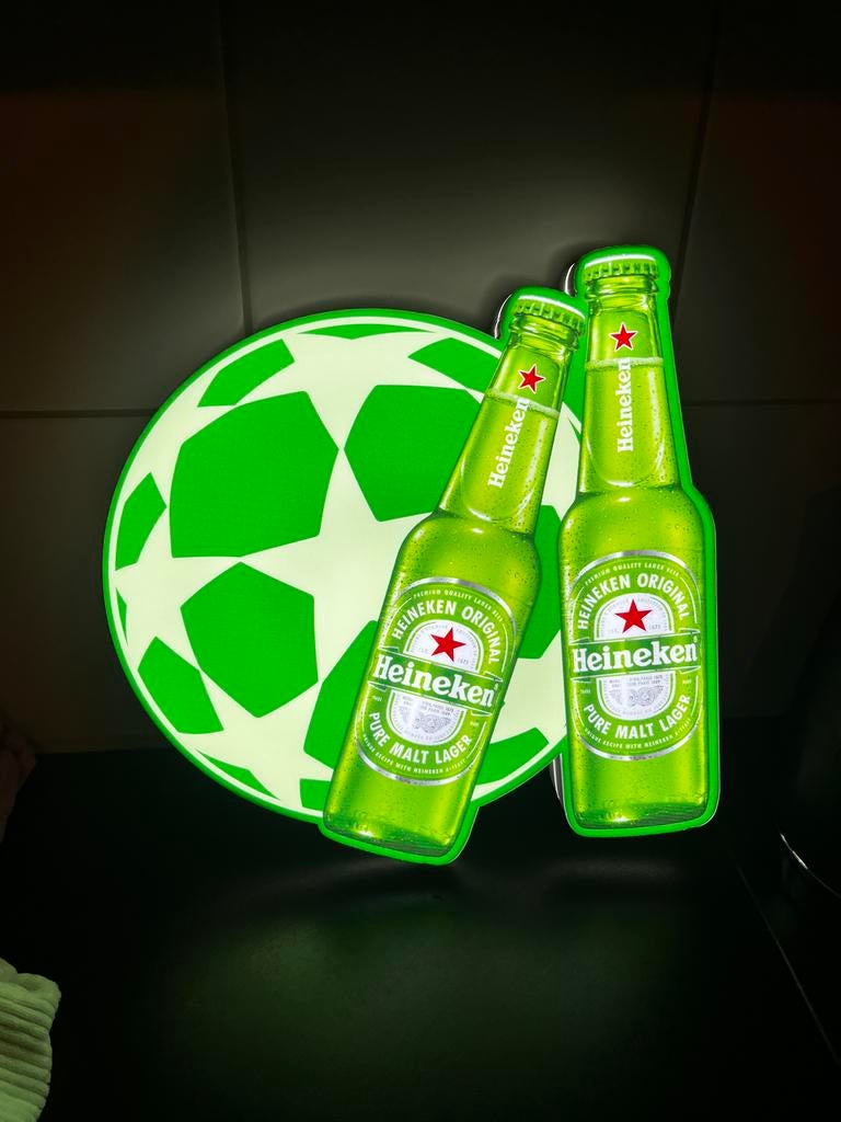Heineken Bier Lamp / Reclamebord, Ophalen of Verzenden, Gebruikt, Lichtbak of (neon) lamp