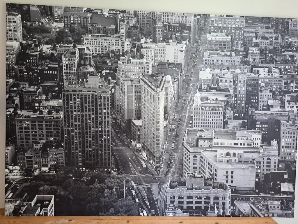 Grote New York Fotoposter in Stevig Frame Zwart-Wit,  Ikea, Ophalen, 125 cm of meer, Zo goed als nieuw, Foto of Poster