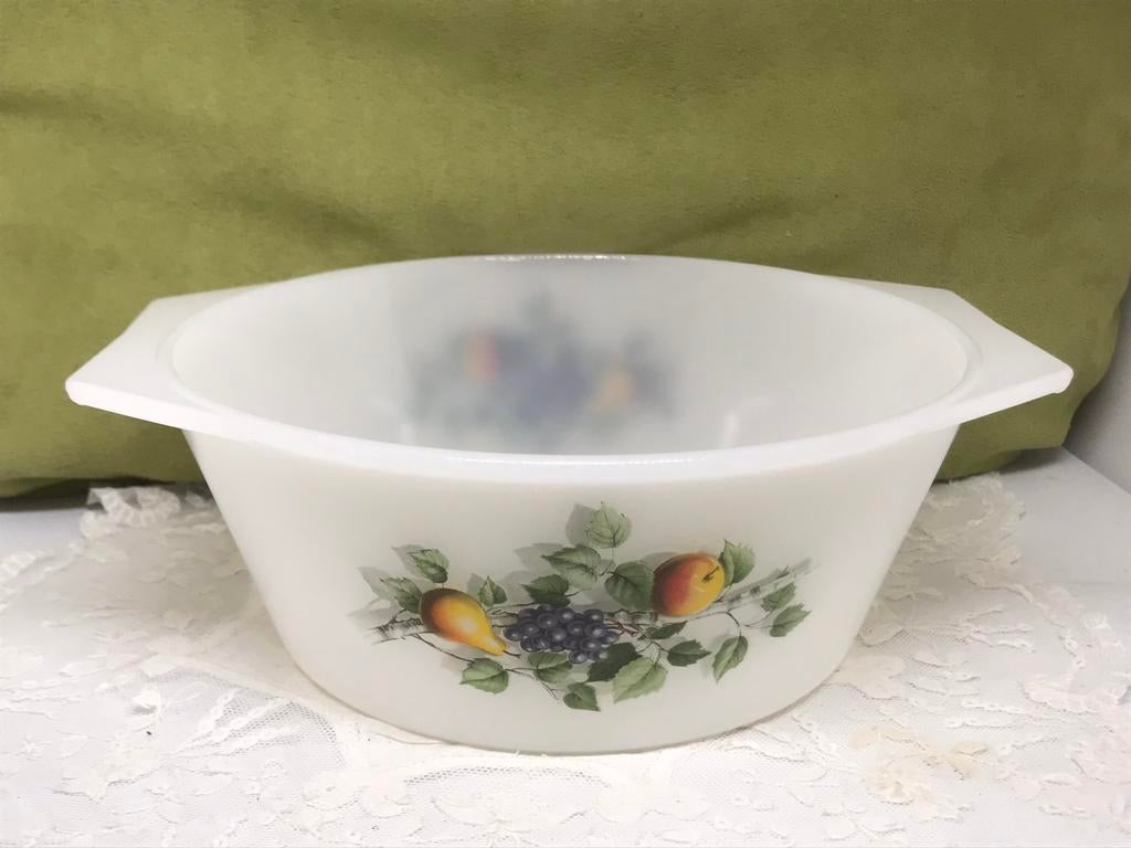 Vintage Arcopal schaal, fruitmotief (090620), Gebruikt, Ophalen of Verzenden, Overige stijlen, Glas