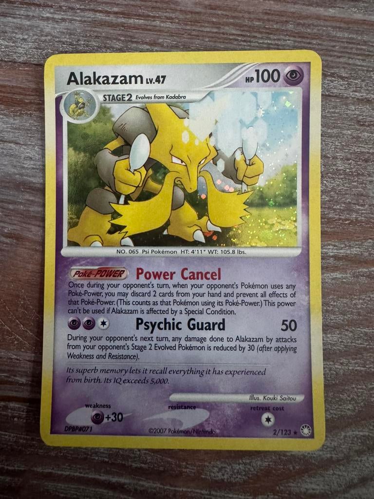 Alakazam pokemon kaart, Ophalen of Verzenden, Zo goed als nieuw, Losse kaart