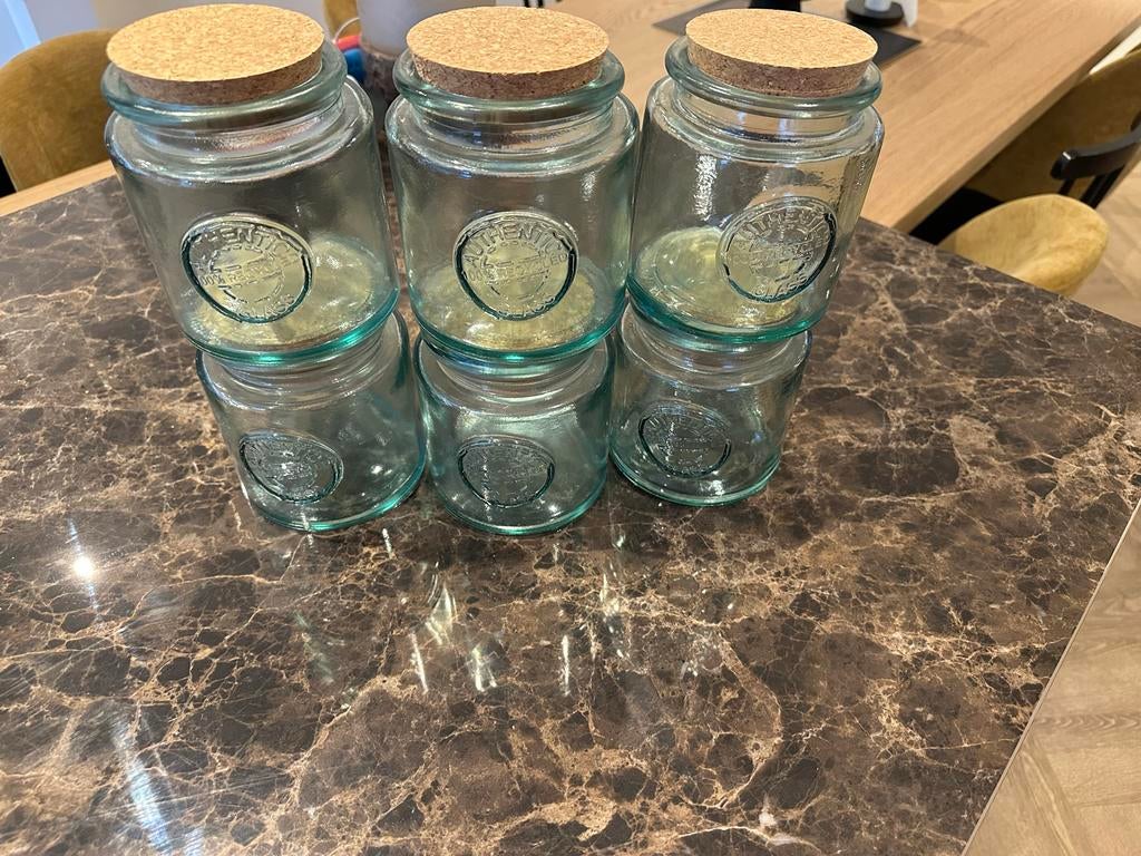 6x Mammoet Voorraadpotten met Kurk - Authentic 80 cl, Ophalen, Zo goed als nieuw