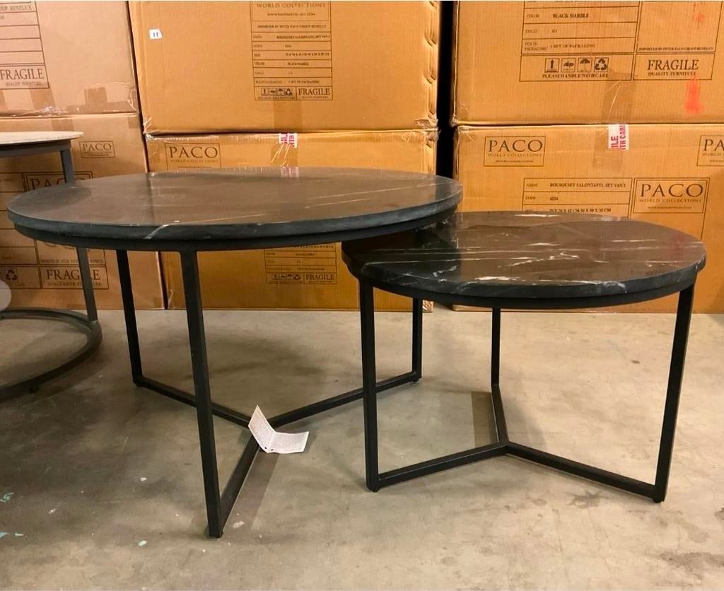 Set van 2 moderne salontafels, Huis en Inrichting, Tafels | Salontafels, Minder dan 50 cm, 50 tot 100 cm, Overige materialen, Rond