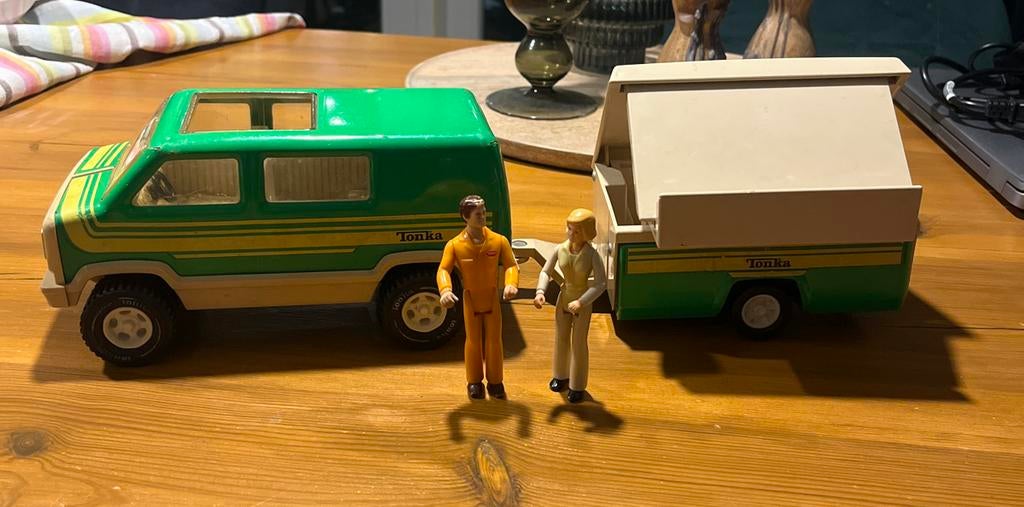 Tonka Bus met Aanhanger en Poppetjes, Verzamelen, Speelgoed, Gebruikt, Ophalen of Verzenden