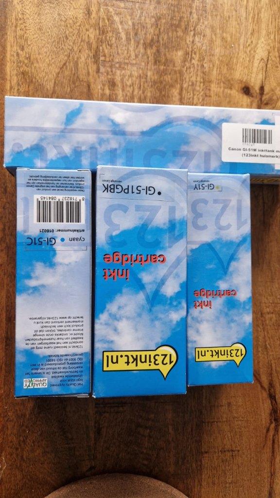 4 flessen inkt gl51 voor verschillende printers geschikt, Ophalen of Verzenden, Nieuw, Cartridge, 123inkt huismerk
