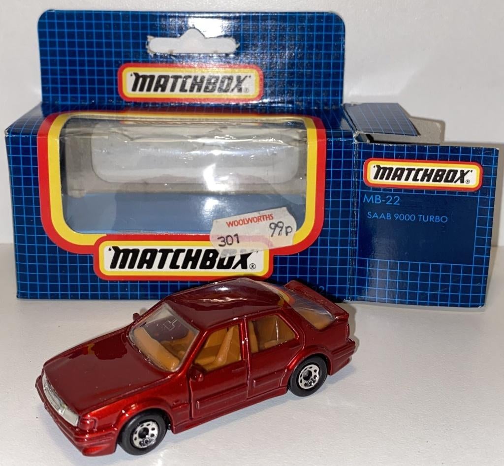 Matchbox 22 I-3 Saab 9000 Turbo, Hobby en Vrije tijd, Modelauto's | Overige schalen, Ophalen of Verzenden, Zo goed als nieuw, Auto
