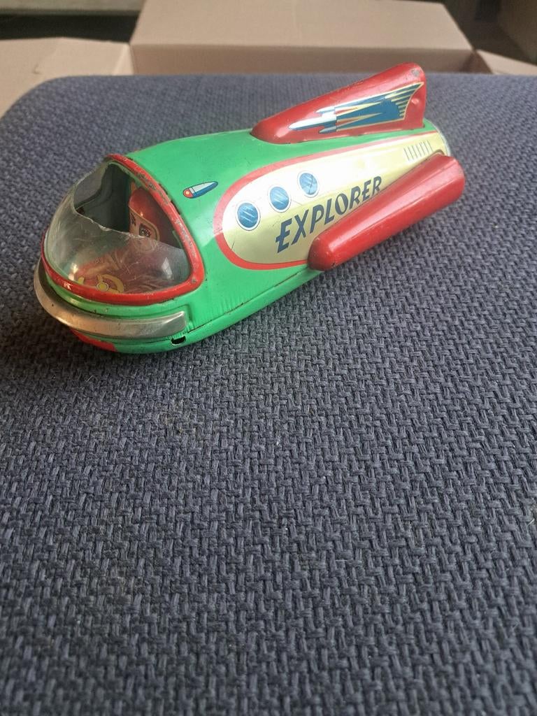 Explorer spaceship masudaya Japan modern speelgoed pt363, Antiek en Kunst, Antiek | Speelgoed, Ophalen of Verzenden
