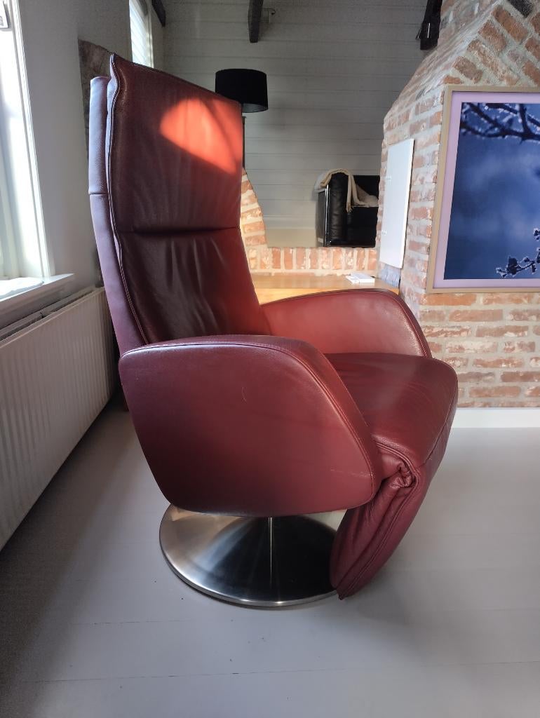 Relaxfauteuil leer, Ophalen, Gebruikt, Minder dan 75 cm, Leer