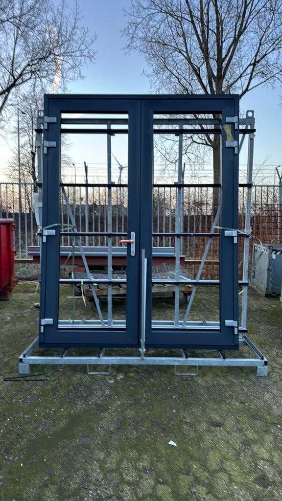 Nieuwe kunststof pui met openslaande deuren- Nieuw, Kunststof, Overige typen, Nieuw, Ophalen of Verzenden