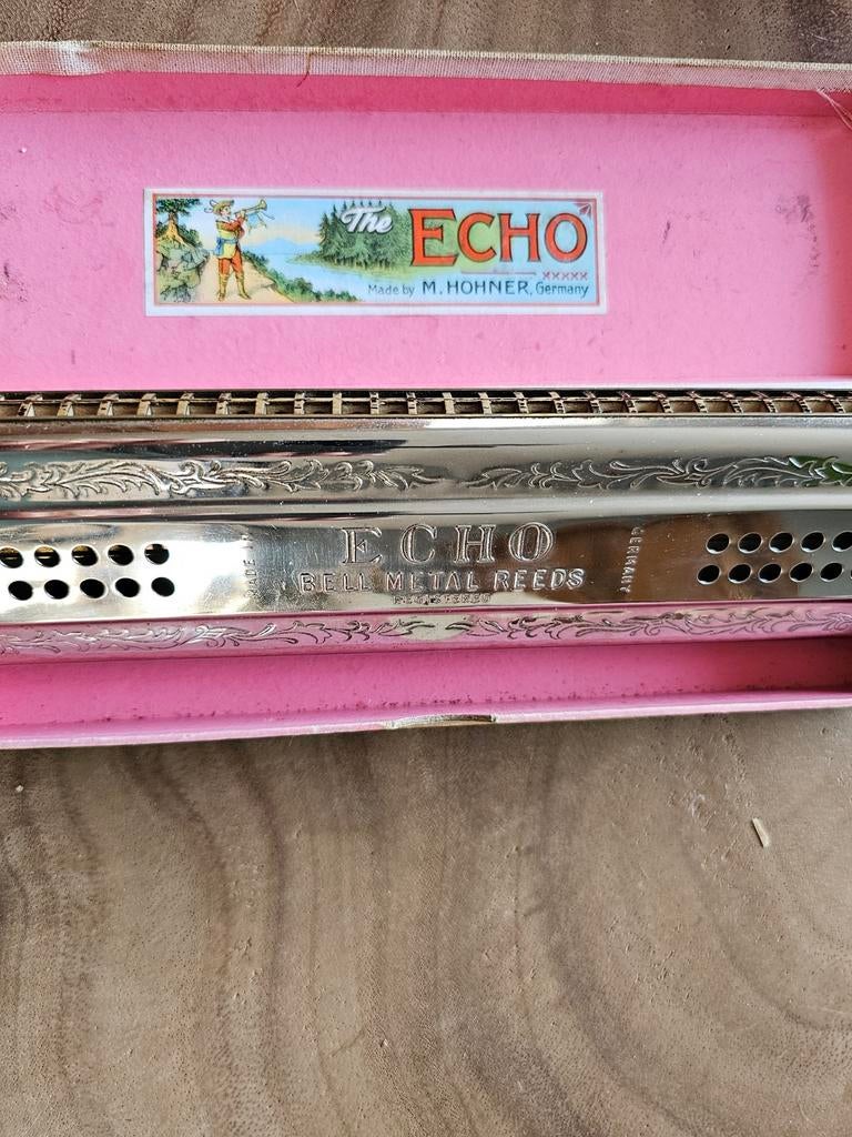 Hohner Echo Mondharmonica, Muziek en Instrumenten, Gebruikt, Overige typen, Ophalen of Verzenden, Met koffer of doosje