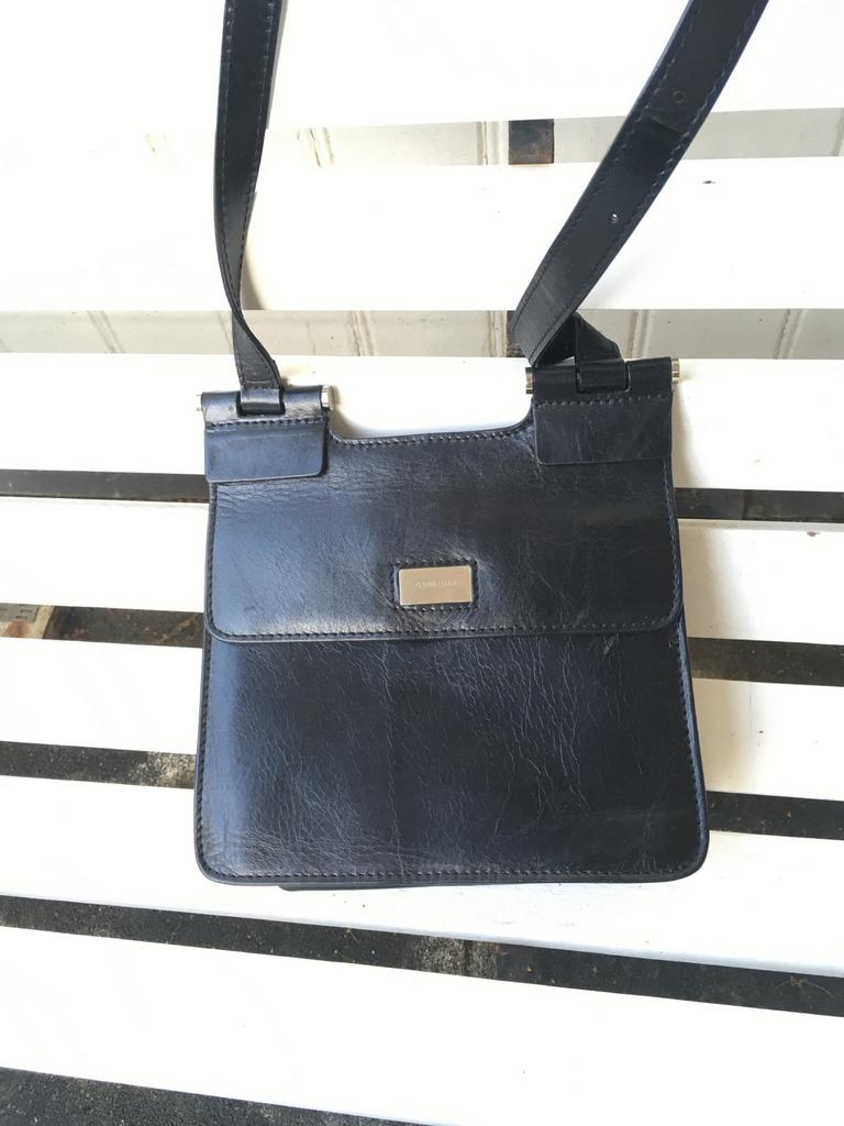 Echt leder handtas Claudio Ferrici, Ophalen of Verzenden, Zo goed als nieuw, Zwart, Handtas