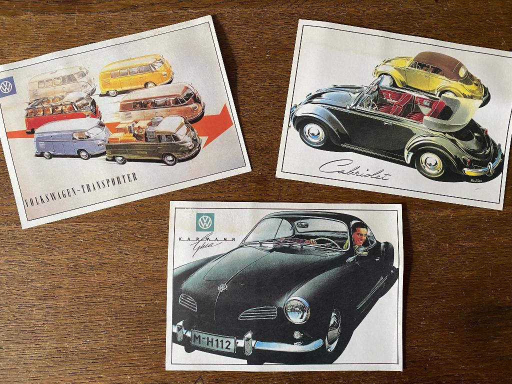 Reclamekaarten VW 1995 Karmann Ghia, Cabriolet & Transporter, Verzamelen, Merken en Reclamevoorwerpen, Ophalen of Verzenden, Zo goed als nieuw