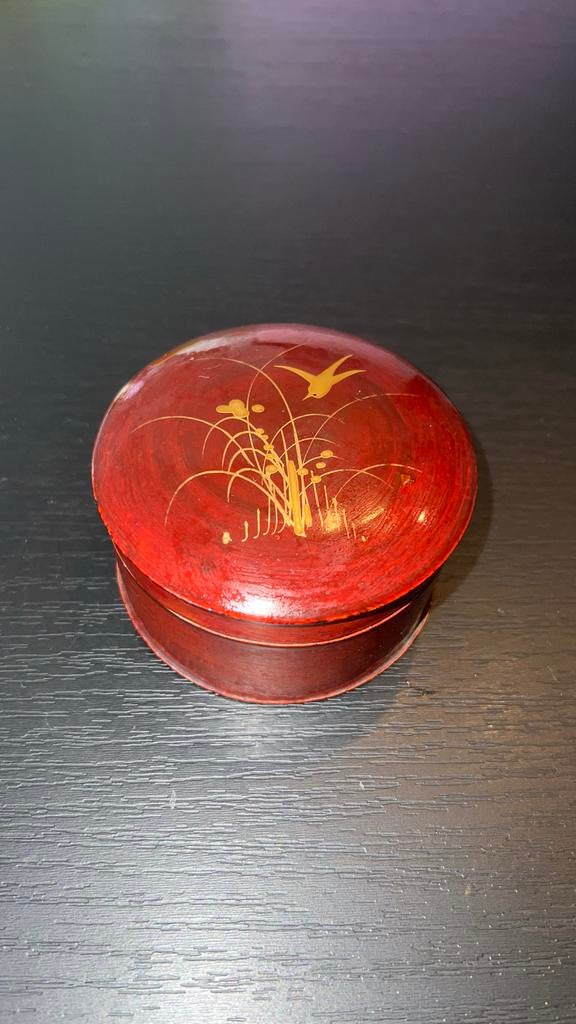 Antieke Japanse Natsume Theedoos, Ophalen of Verzenden, Gebruikt, Overige houtsoorten, Minder dan 50 cm