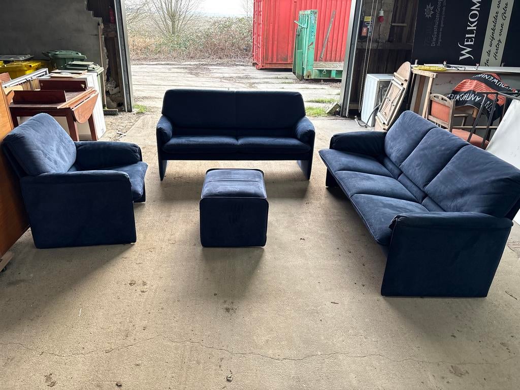 Leolux Banken Set: 3-zits, 2-zits, Stoel & Poef, Ophalen, Gebruikt, 75 tot 100 cm, Rechte bank