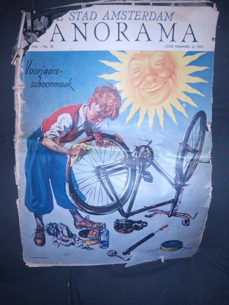 Oude Panorama Amsterdam 1941, Ophalen of Verzenden, Gelezen, Overige typen