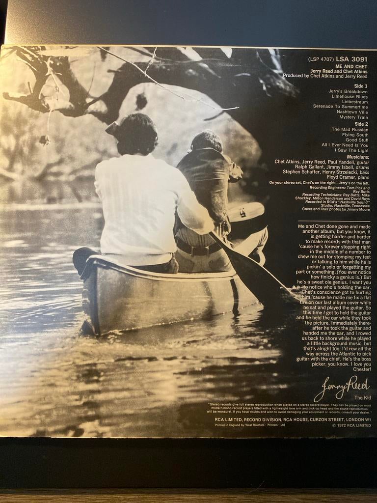 Me and Chet - Jerry Reed & Chet Atkins LP, Ophalen of Verzenden, Zo goed als nieuw, 12 inch