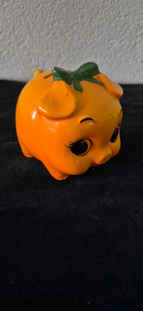 Oranje spaarvarken RETRO/  VINTAGE, Verzamelen, Spaarpotten, Ophalen of Verzenden, Gebruikt, Dier