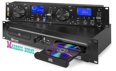 Dubbele CD, USB, MP3 speler, 2 unit, 19 inch inbouw, Overige merken, Info@marbeco.nl, Power Dynamics, Nieuw