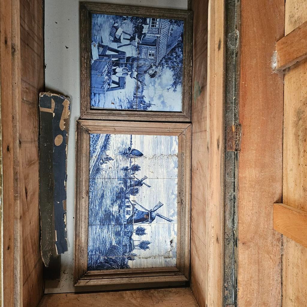 Oude tegeltableaus, tegels, blauw tegell, delfts blauw, Antiek en Kunst, Antiek | Wandborden en Tegels, Ophalen of Verzenden