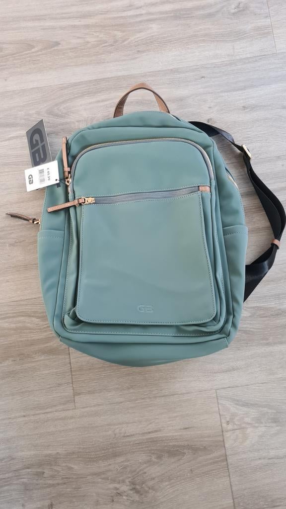 Stijlvolle rugzak GB groen, goud, Overige merken, 25 tot 40 cm, Nieuw, Ophalen of Verzenden