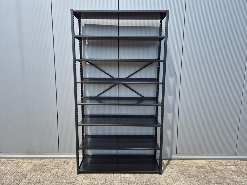 Zwarte Legbordstelling Stelling Kast Zwart Stellingen 40cm, Buitenvaart 2108C, Ophalen of Verzenden, Info@bedrijfsinrichtingnederland.nl