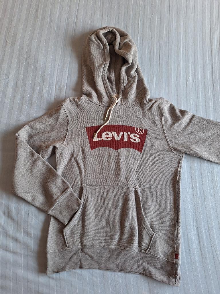 Mooie sweater/hoody merk Levi maat XS in grijs/bordeaux, Ophalen of Verzenden, Zo goed als nieuw, Maat 34 (XS) of kleiner, Levi’s