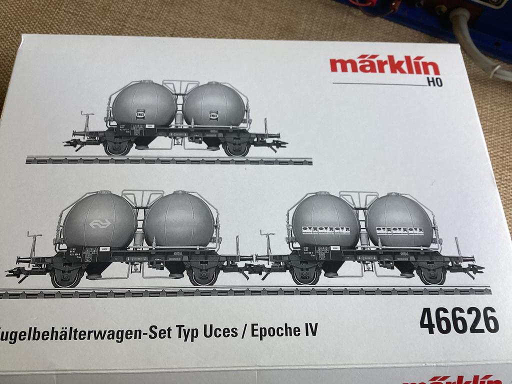 Marklin 46626 NS drie kogelcontainerwagenss nieuw in ovp, Wisselstroom, Ophalen of Verzenden, NS, Märklin