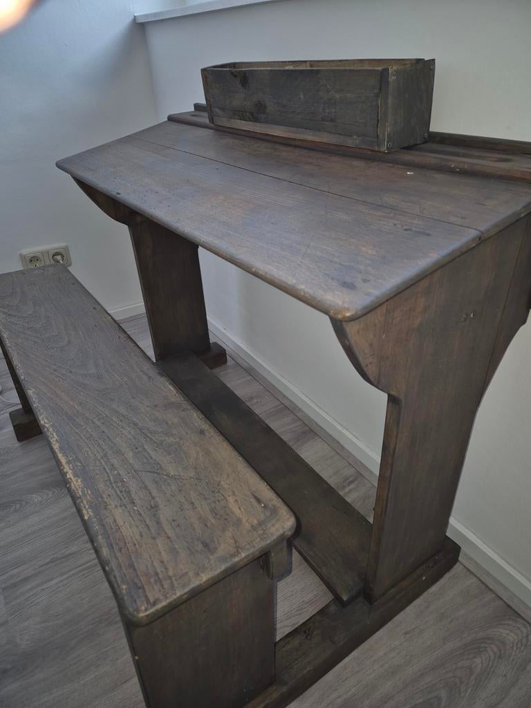 Houten school bankje vintage, Huis en Inrichting, Ophalen of Verzenden